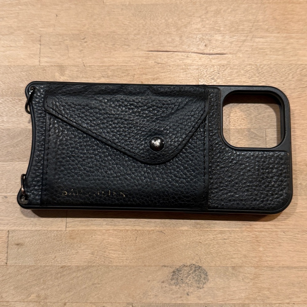 Hailey Bandolier Black Leather iPhone Case 12 Pro